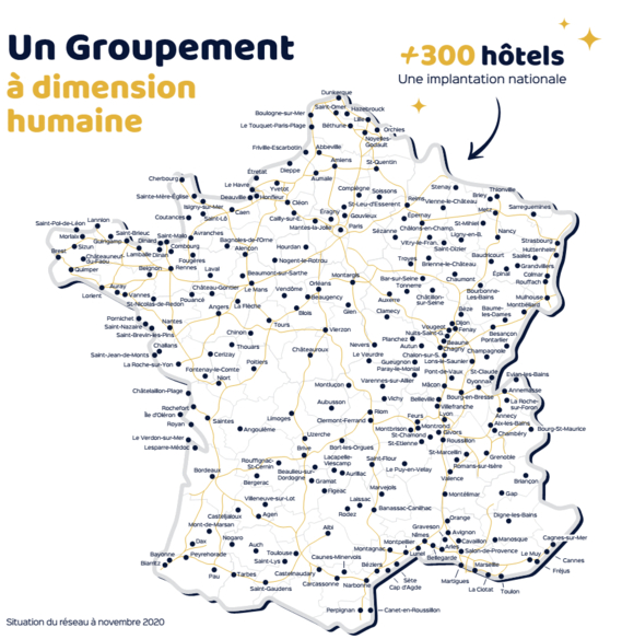 Carte de France des Contact Hôtels 